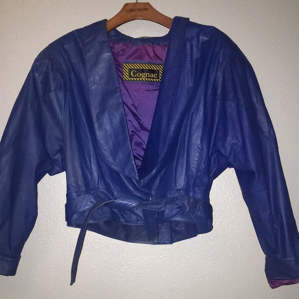 Cognac vintage leather jacket